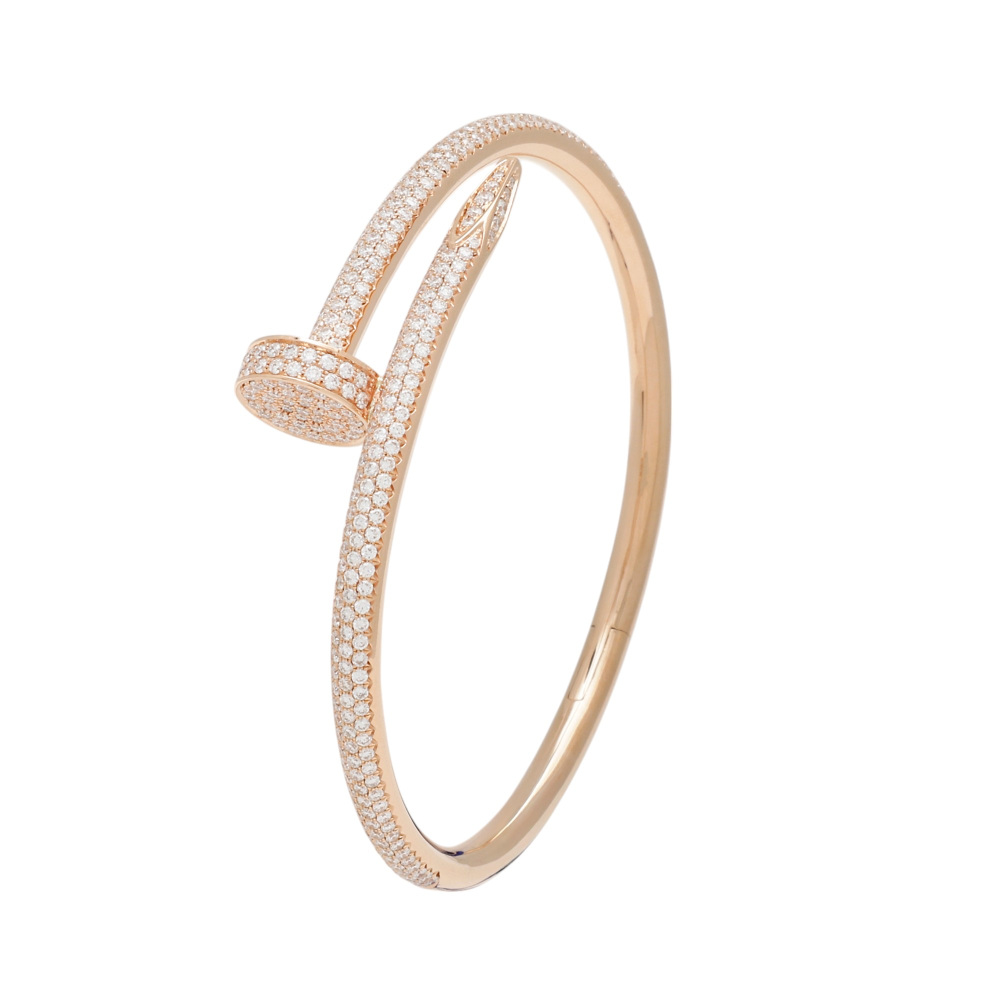 Cartier Juste un Clou Diamond Pave Bracelet 18K Rose Gold N6702100