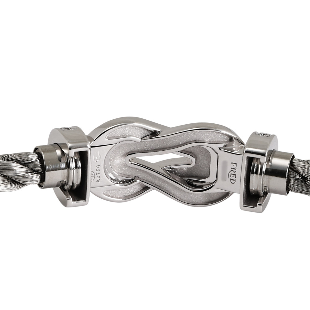 FRED Chance Amphini Bracelet 18K White Gold & Stainless Steel Diamond 0B0103-6B0275