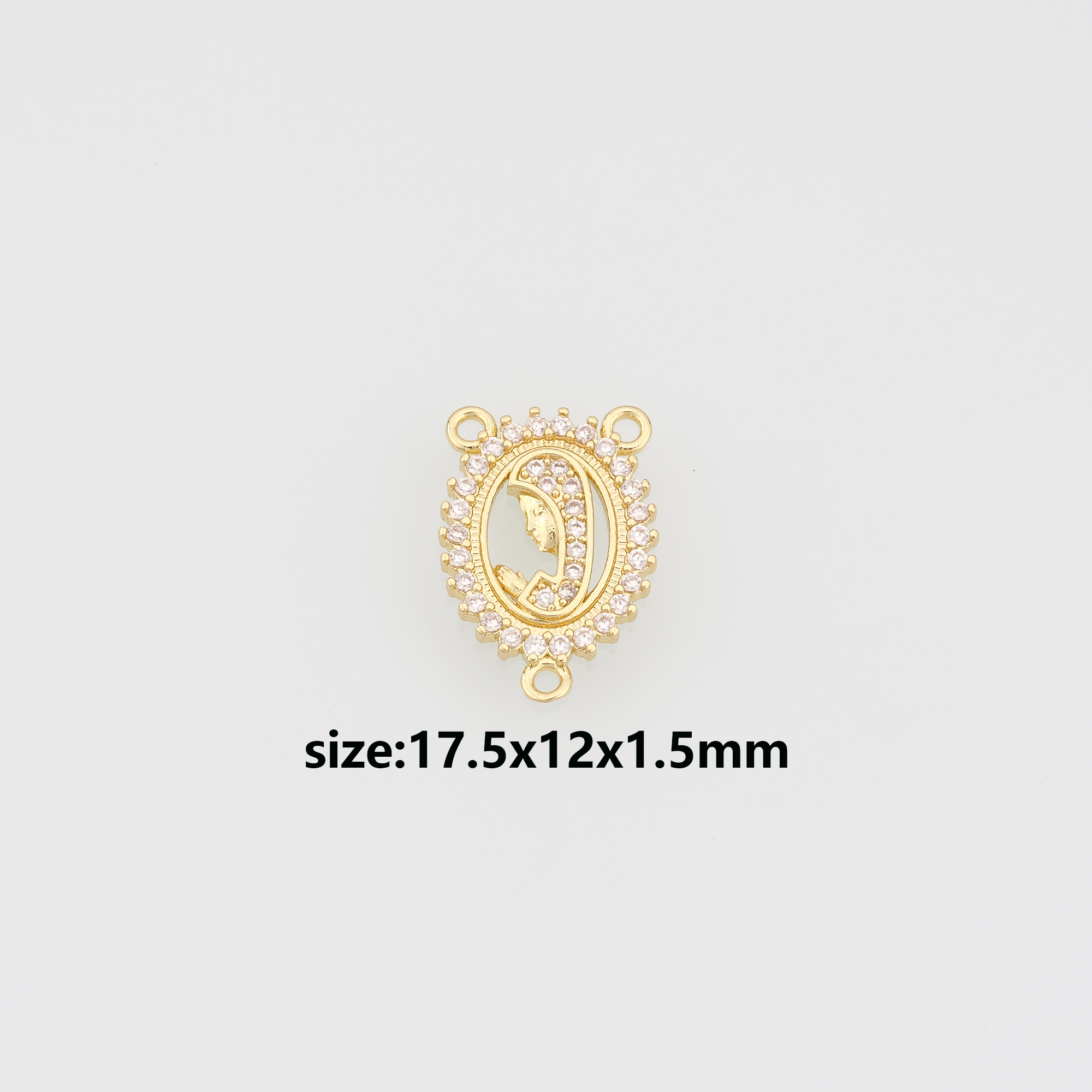 18K Gold Filled Virgin Mary Pendant,CZ Micro Pave Virgin Mary Charm Earrings Necklace for DIY Jewelry Making Supply
