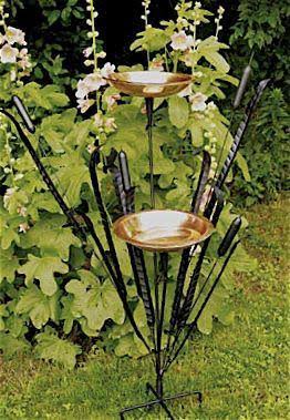 Achla Double Cattail Birdbath