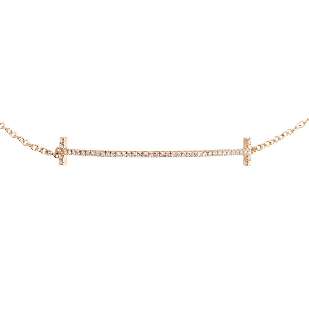 Tiffany & Co. Tiffany T Smile Bracelet 18K Rose Gold Diamond 60150749