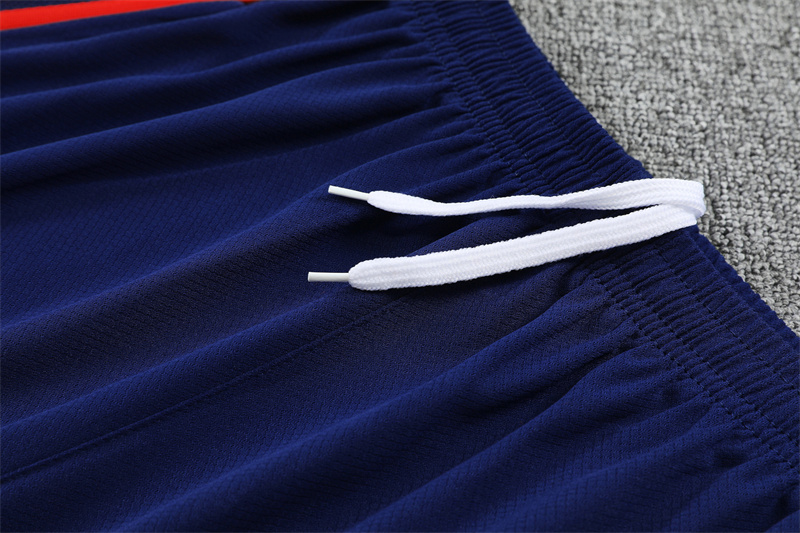 Spain Short Sleeves Training Suit Blue-Two Stars 5