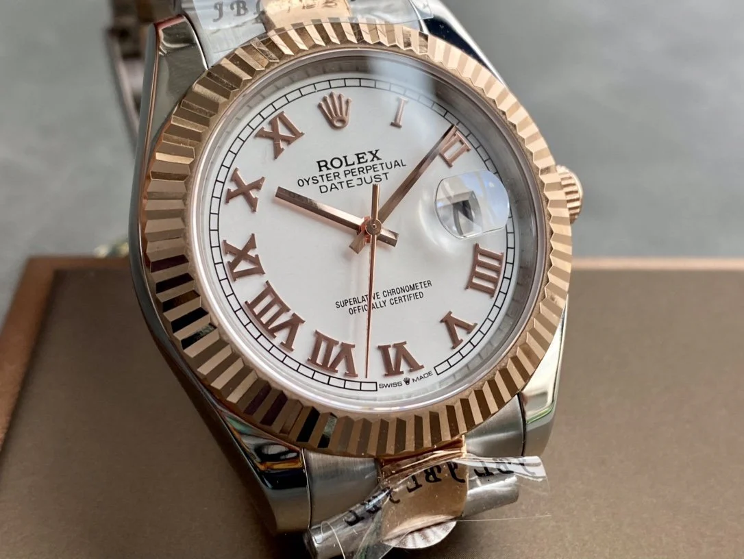DATEJUST II GOLD STEEL WHITE DIAL ARABIC NUMERALS OYSTER BRACELET