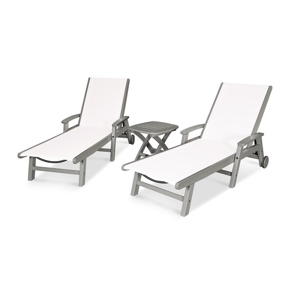 POLYWOOD Coastal 3piece Wheeled Chaise Set