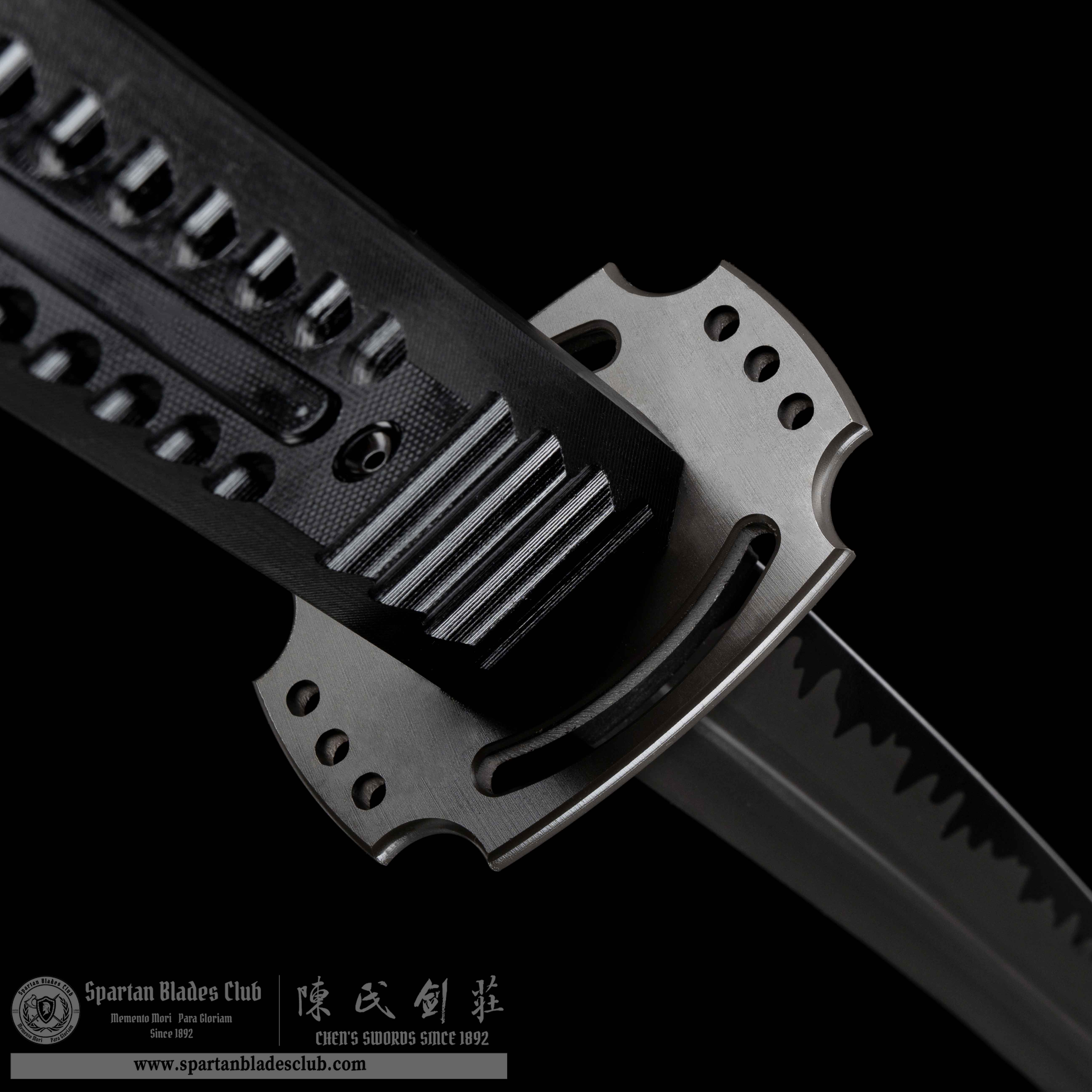 HR05 | Tactical Sword | Obsidian Samurai | 60Si2CrVA Spring Steel | Nanocrystalline TiC Hard Ceramic Coating | Unokubi-Zukuri | Black | Full Tang | Battle-ready | Spartan Blades Club (陳氏劍莊 CHEN'S SWORDS 1892) - Spartan Blades Club - 陳氏劍莊1892