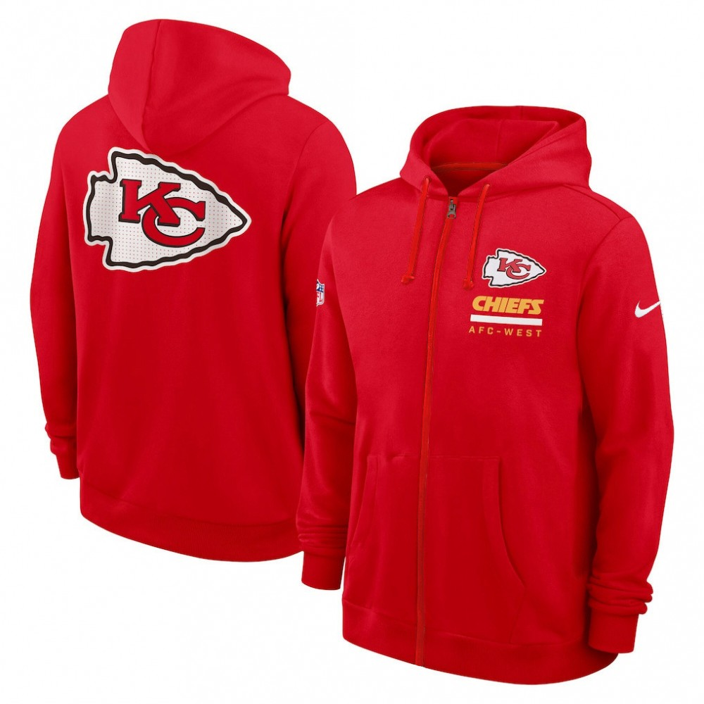 Men's Kansas City Chiefs Utility Player Sideline NFL Full-Zip Hoodie