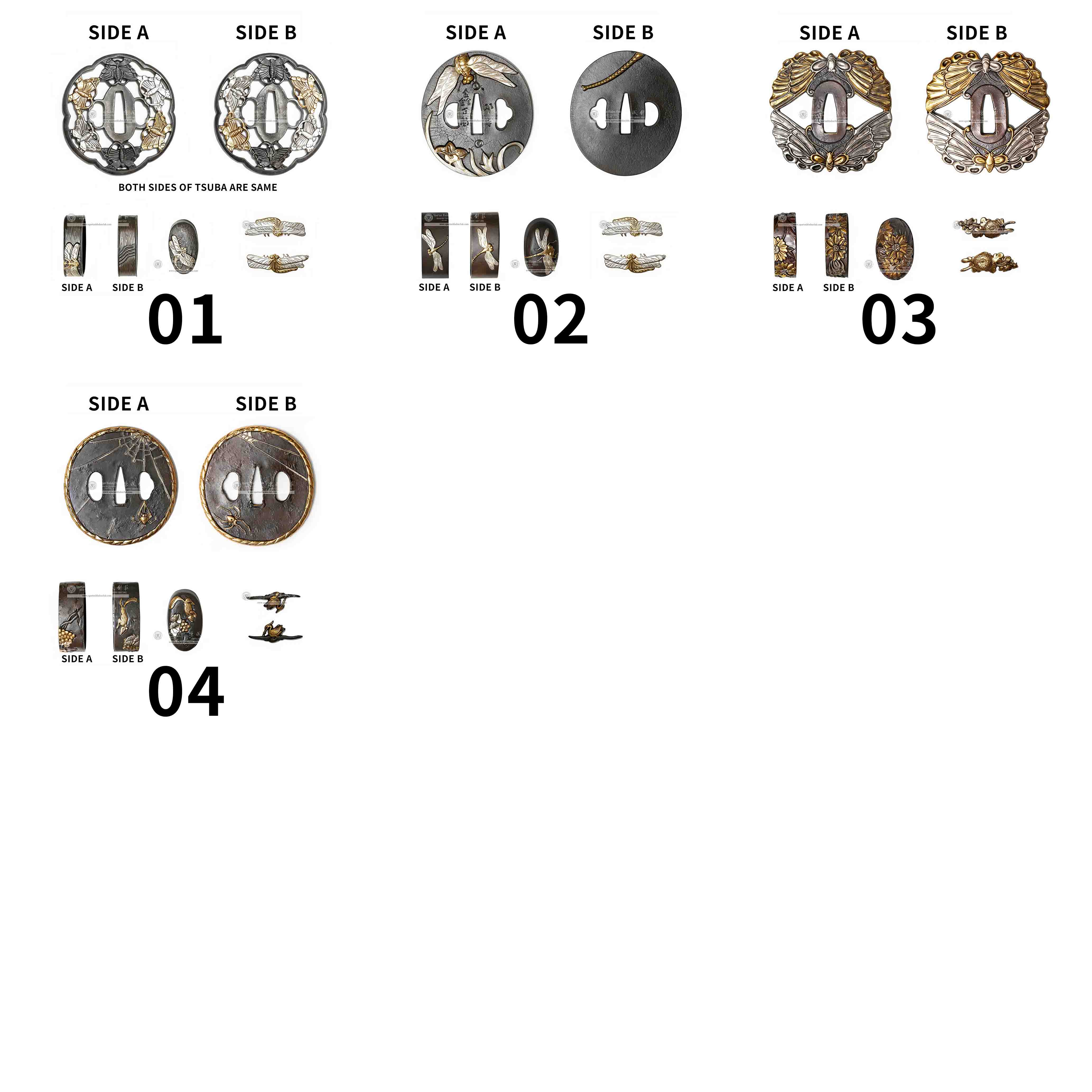Custom Your Katana | Insect | Complete Set Fittings (Brass Gilded) | Spartan Blades Club | CHEN'S SWORDS 1892 - Spartan Blades Club - 陳氏劍莊1892