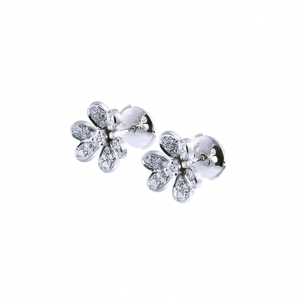Van Cleef & Arpels Frivole Earrings 18K White Gold Diamond VCARP3W100