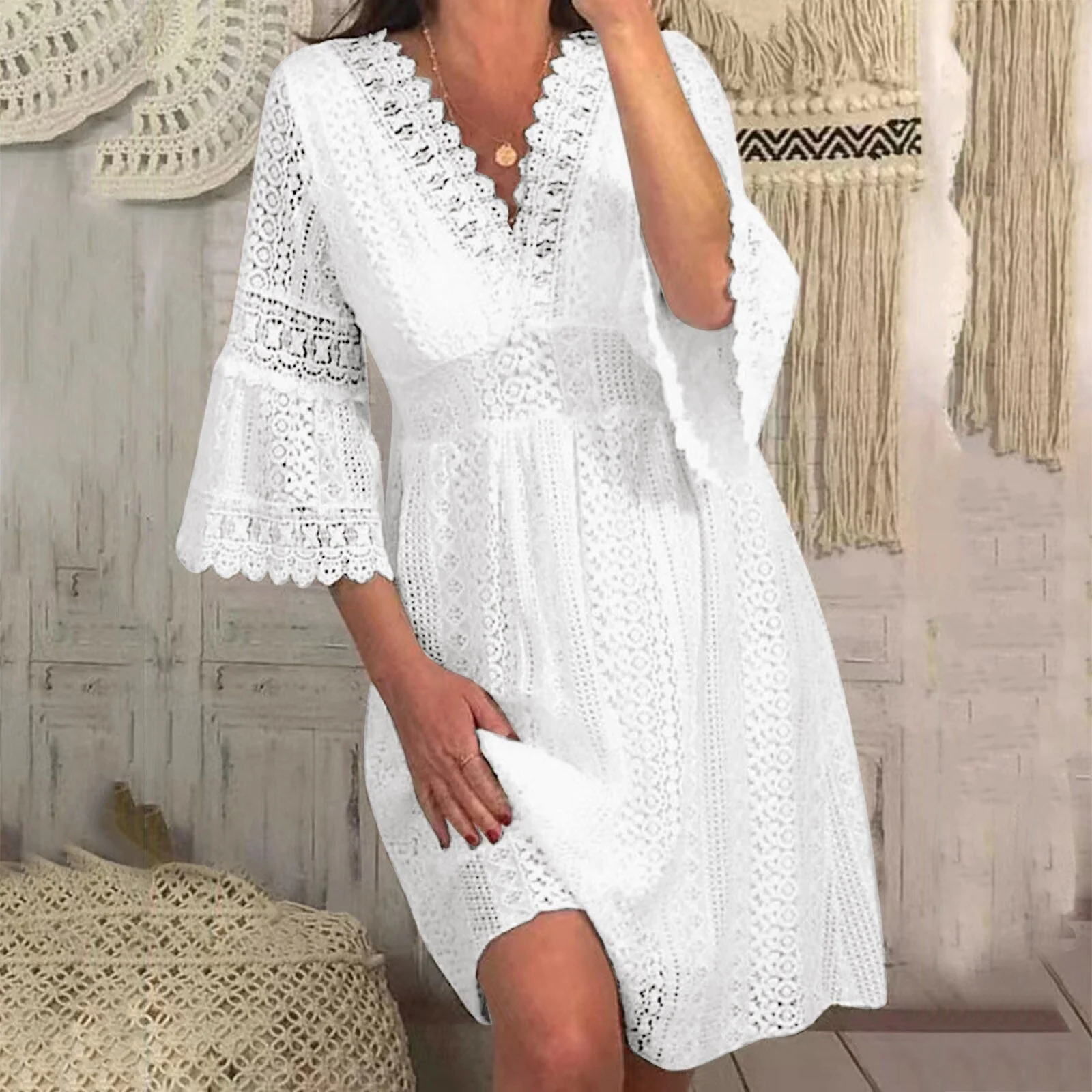 Mini Boho Chic Lace DressClistos