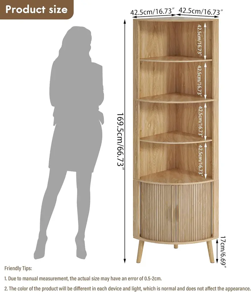 Tall Modern Corner Bathroom Cabinet – 66.7-Inch Vertical Storage Solution