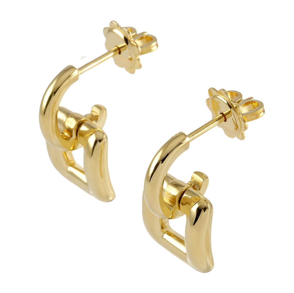 Tiffany & Co. Tiffany Square K18YG Yellow Gold Earrings