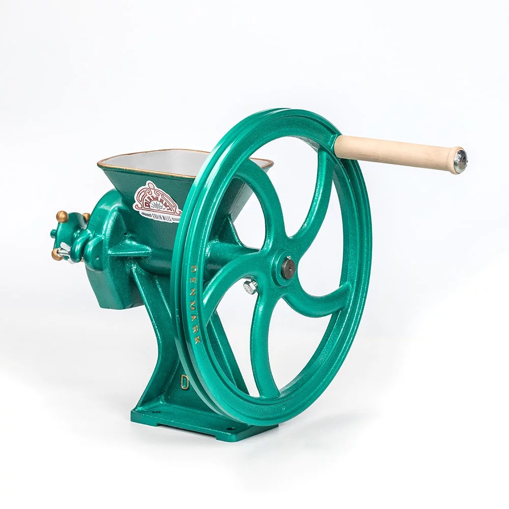 Diamant Hand Grain Mill, Heavy Duty Easy to Use Manual Crank Coarse to Fine Flour Mill for Dry to Oily Grains, Steel and Iron, 56 pounds