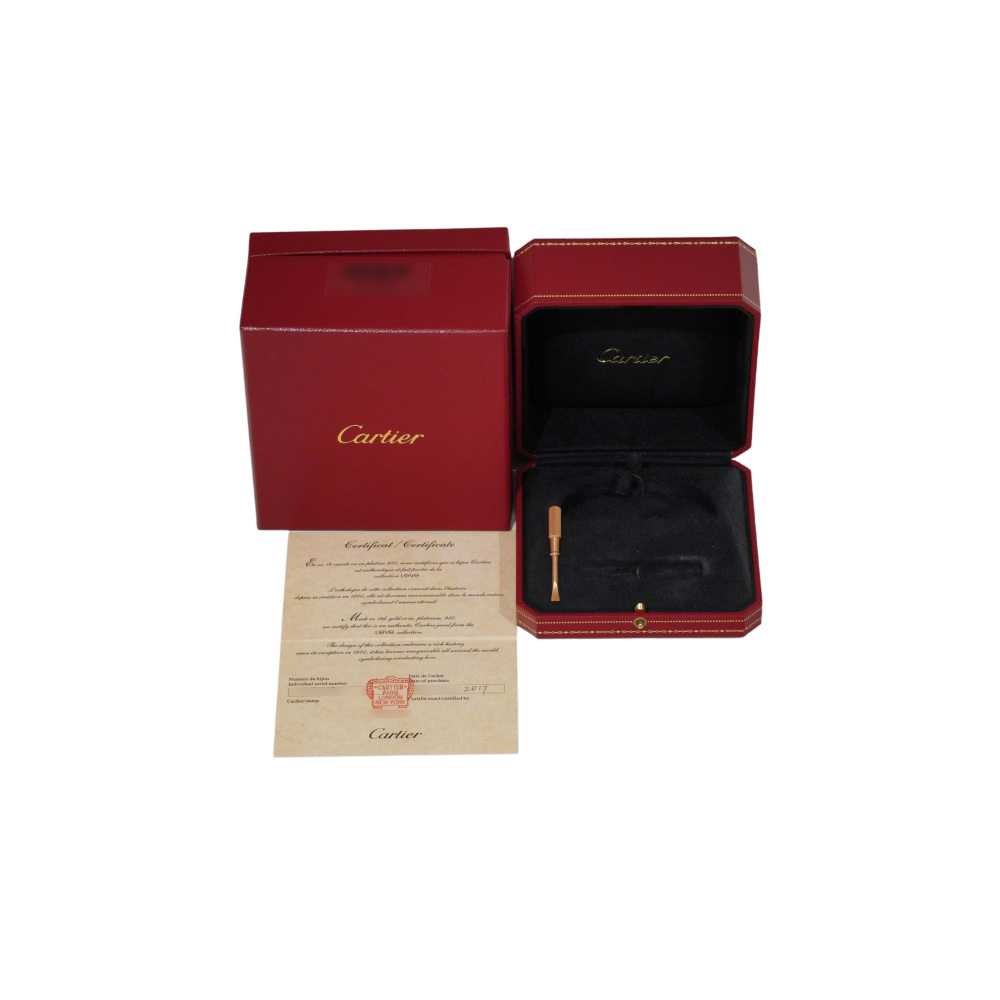 Cartier Love 10P Diamond Bracelet 18K Rose Gold B6040600
