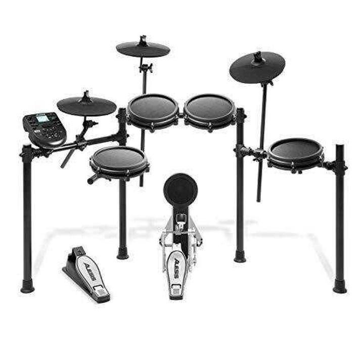 alesis-drums-nitro-mesh-kit-Eight Piece All Mesh Electronic Drum Kit With Super Solid Aluminum Rack, 385 Sounds, 60 Play Along Tracks, Connection Cables, Drum Sticks & Drum Key Included