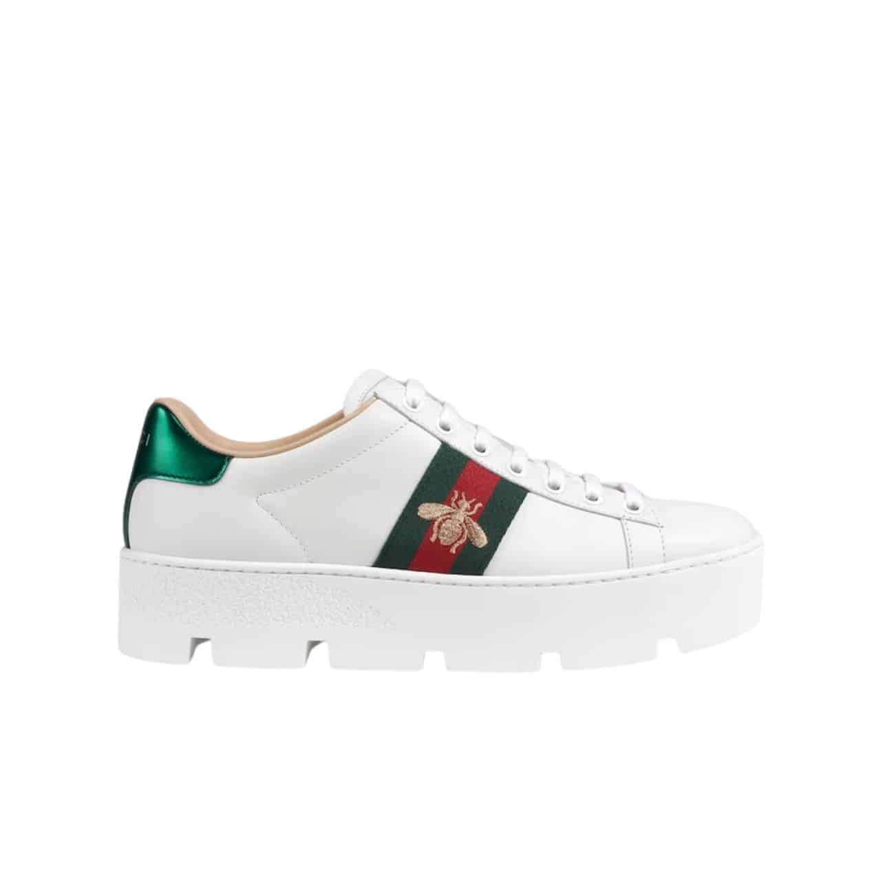 Gucci Ace Embroidered Platform Sneaker ?White 577573 Dope0 9064