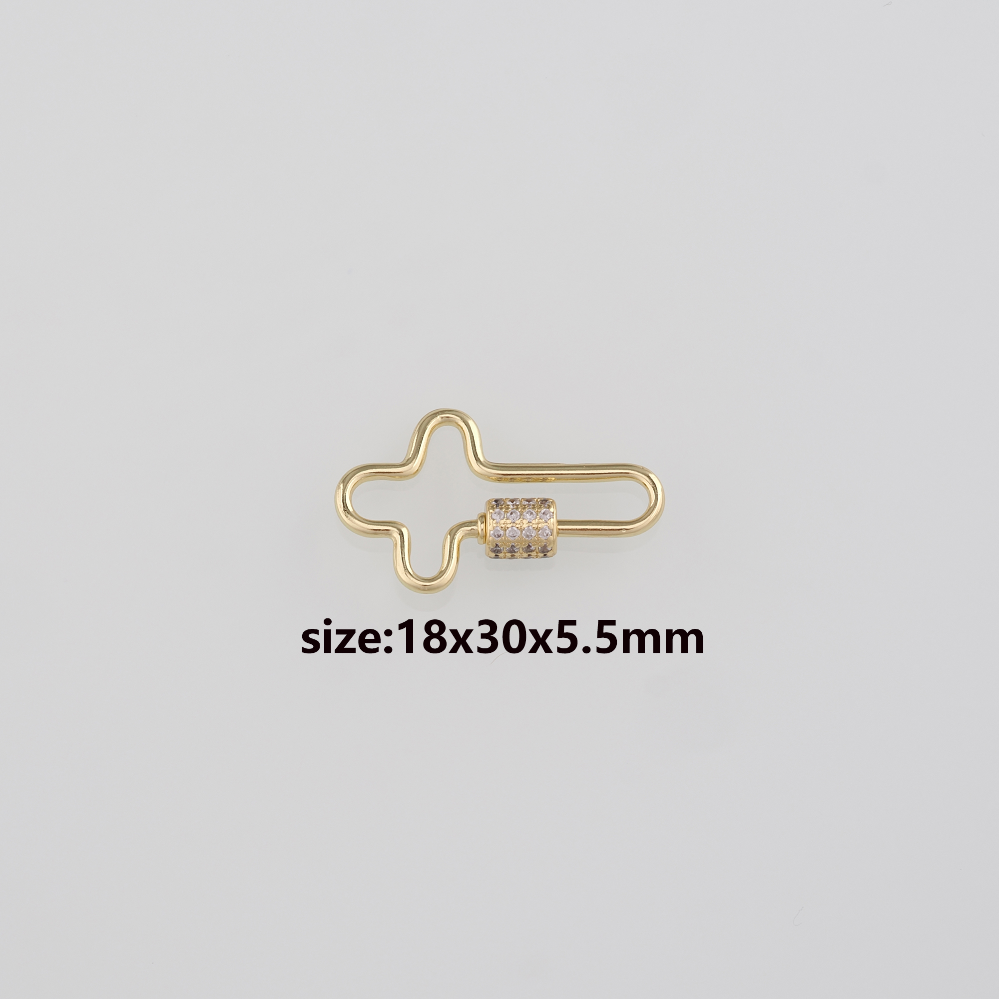 18K Gold Filled Geometric Carabiner Clips,Dainty Screw Clasp Lock for DIY Jewelry Finding Necklace Bracelet