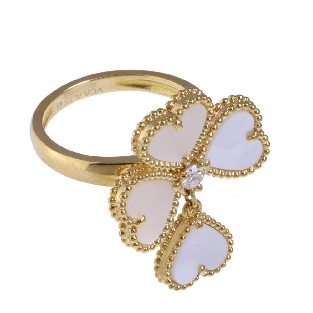 Van Cleef & Arpels Sweetheart F-yage #48 Ring 18K Yellow Gold Diamond VCARN5P300