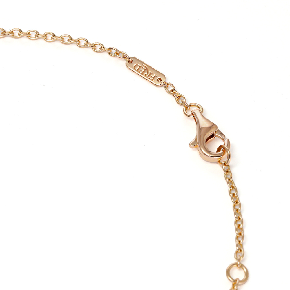 FRED Chance Amphini Full Diamond Necklace 18K Rose Gold 7B0223
