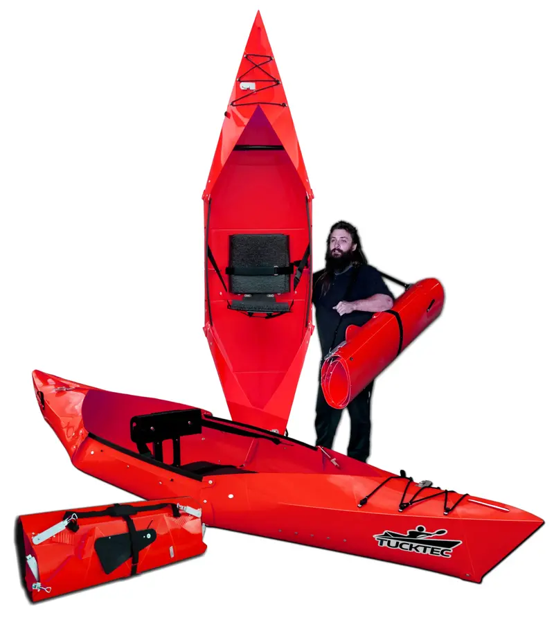 TUCKTEC 10-Foot Foldable Kayak – Pro Model in Dark Yellow