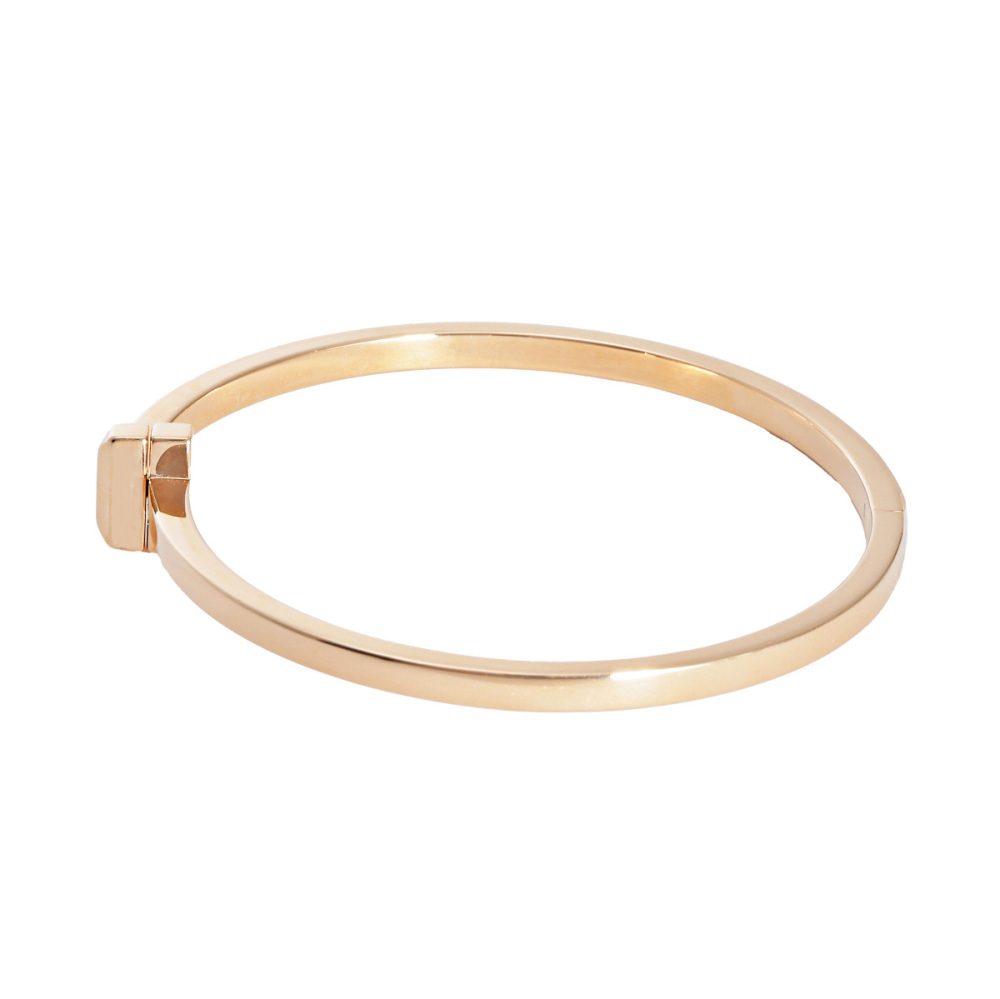 Tiffany & Co. Tiffany T One Narrow Hinge Bangle Bracelet 18K Rose Gold 67794338