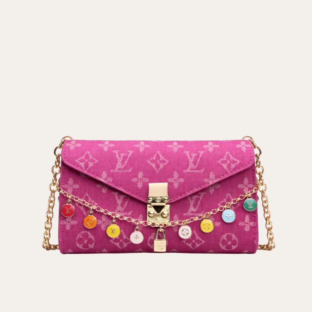 Louis Vuitton x Takashi Murakami Pouch Metis Pink Denim 20Cm