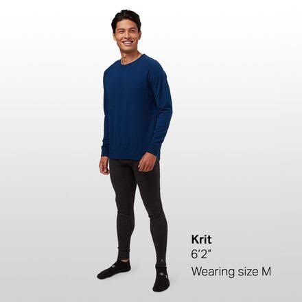 Icebreaker Mens Nature Dye Helliers LS Crewe - True Indigo Dk L