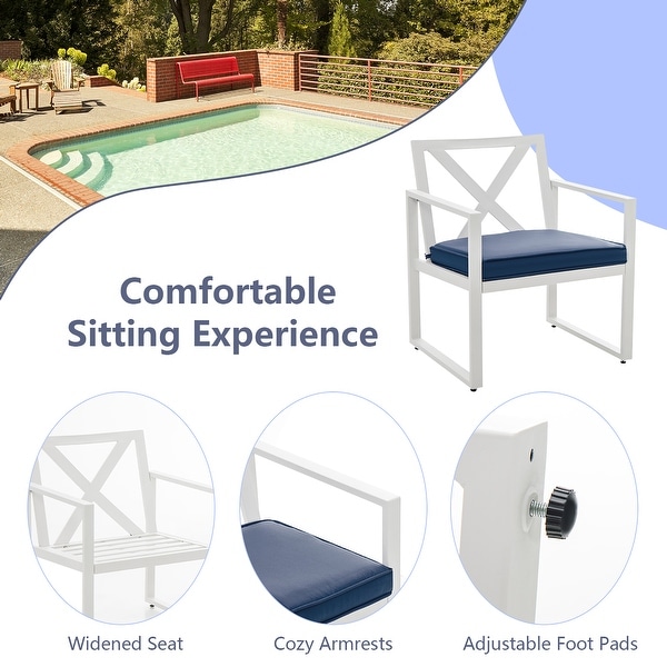 Costway 4PCS Patio Conversation Furniture Set Armrest Cushioned