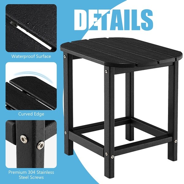 Costway 18'' Patio Adirondack Side Table Weather Resistant HDPE Garden