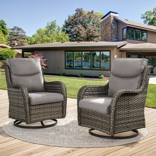 Outdoor Swivel Rocker Patio Chairs Set of 2