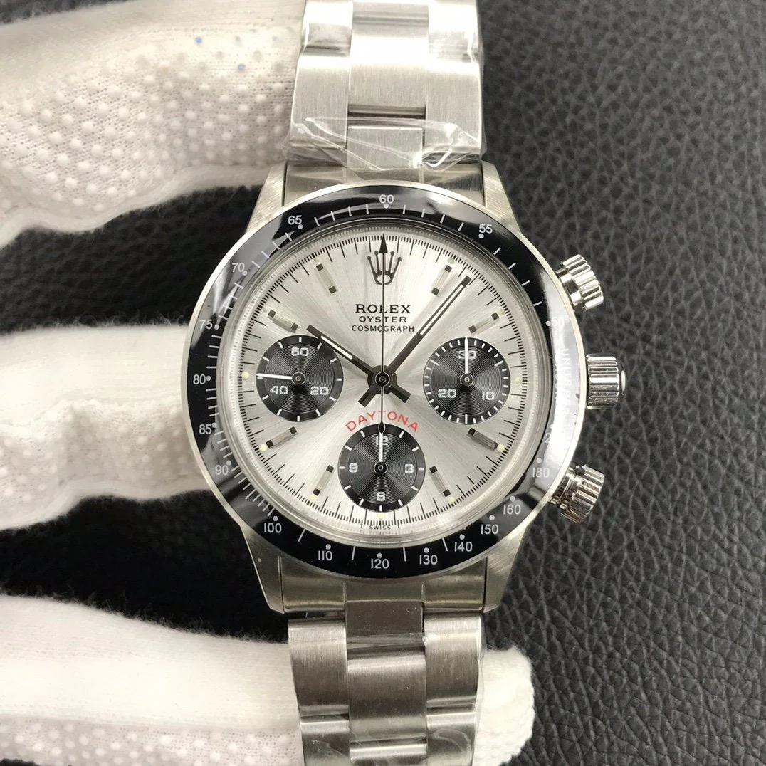 DAYTONA 38MM VINTAGE BLACK BEZEL SILVER DIAL