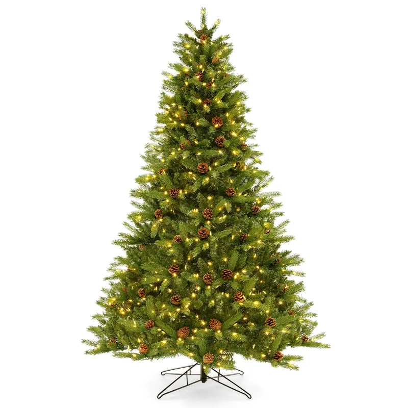 Pre-Lit Fiber Optic Artificial Christmas Tree – Premium Spruce Style with Sturdy Metal Stand