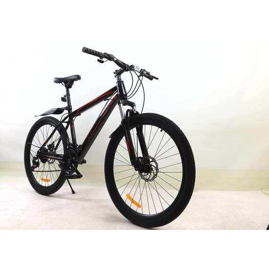 24 Speed Adult Mountain Bike 26 Inches Steel Frame Lightweight Mountain Bike Disc Brakes Anti-Slip Bicycle for Men Women