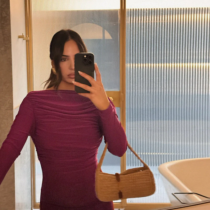 Backless Ruched Maxi Dress - Elegant Evening GownClistos