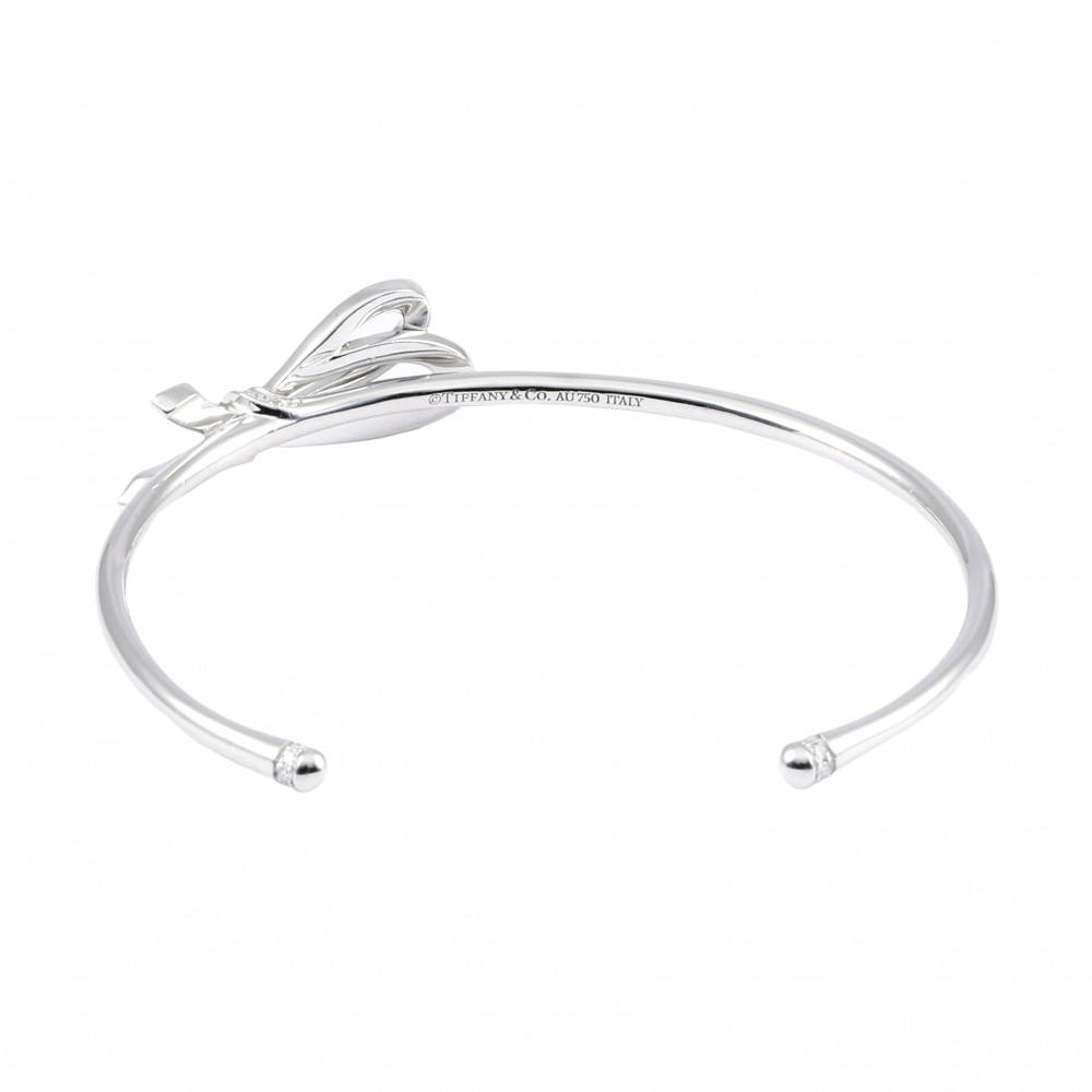 Tiffany & Co. Tiffany Bow Ribbon K18WG White Gold Bracelet Diamond