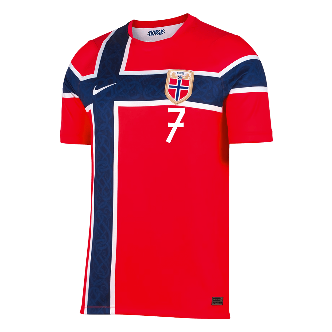 S?RLOTH #7 Norway Home Soccer Jersey World Cup 2026
