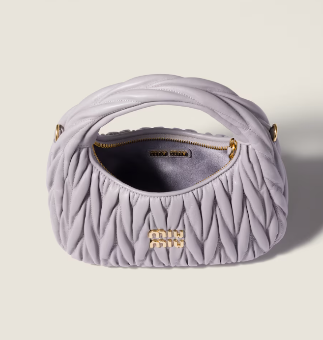 Miu Miu Wander matelassé nappa leather hobo bag