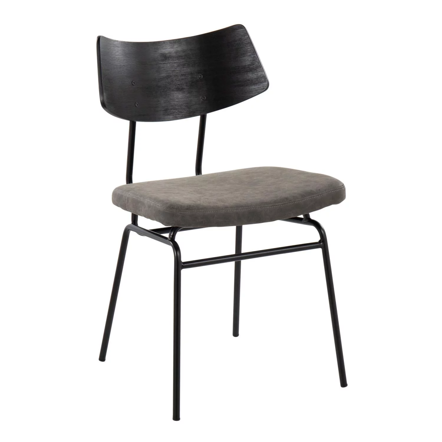 Lumisource Walker Set Of 2 Chair With Black Metal Finish CH-WALKER BKGY2