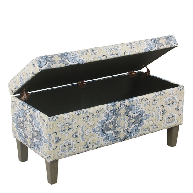 Large Textured Storage Bench Homepop