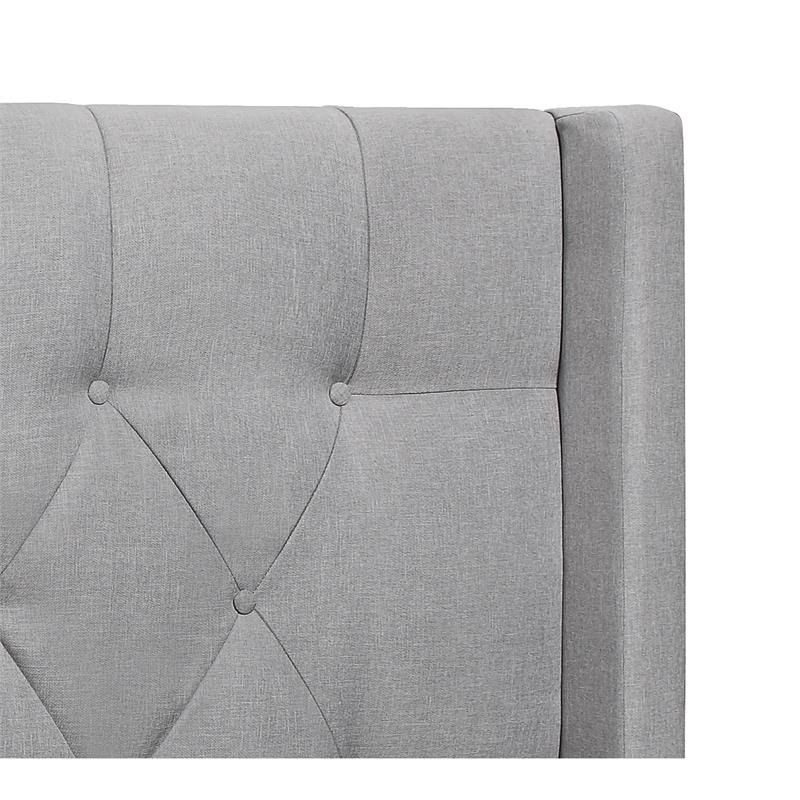 Hilton Headboard Light Gray Linen King
