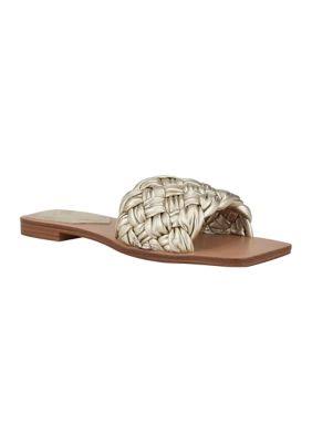 Marc Fisher Reanna Flat Slide - Gold Leather - 5