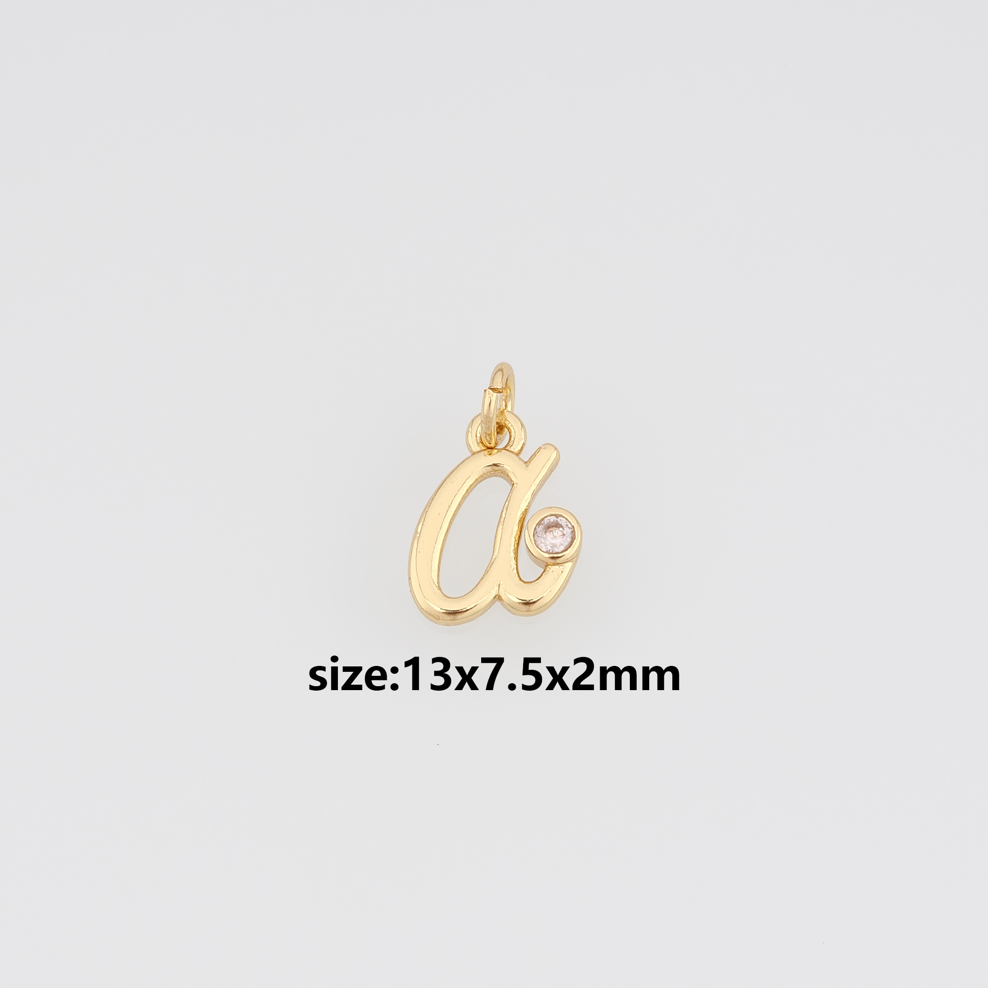 18K Gold Filled Initial Pendant,CZ Letter Charm Earrings Necklace for DIY Jewelry Making Supply