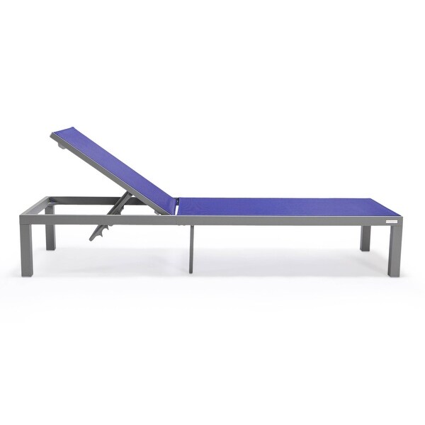 Aluminum Beach Pool Sun Lounge Chair Sling Mesh Fabric Reclining Stackable Lounger Chair
