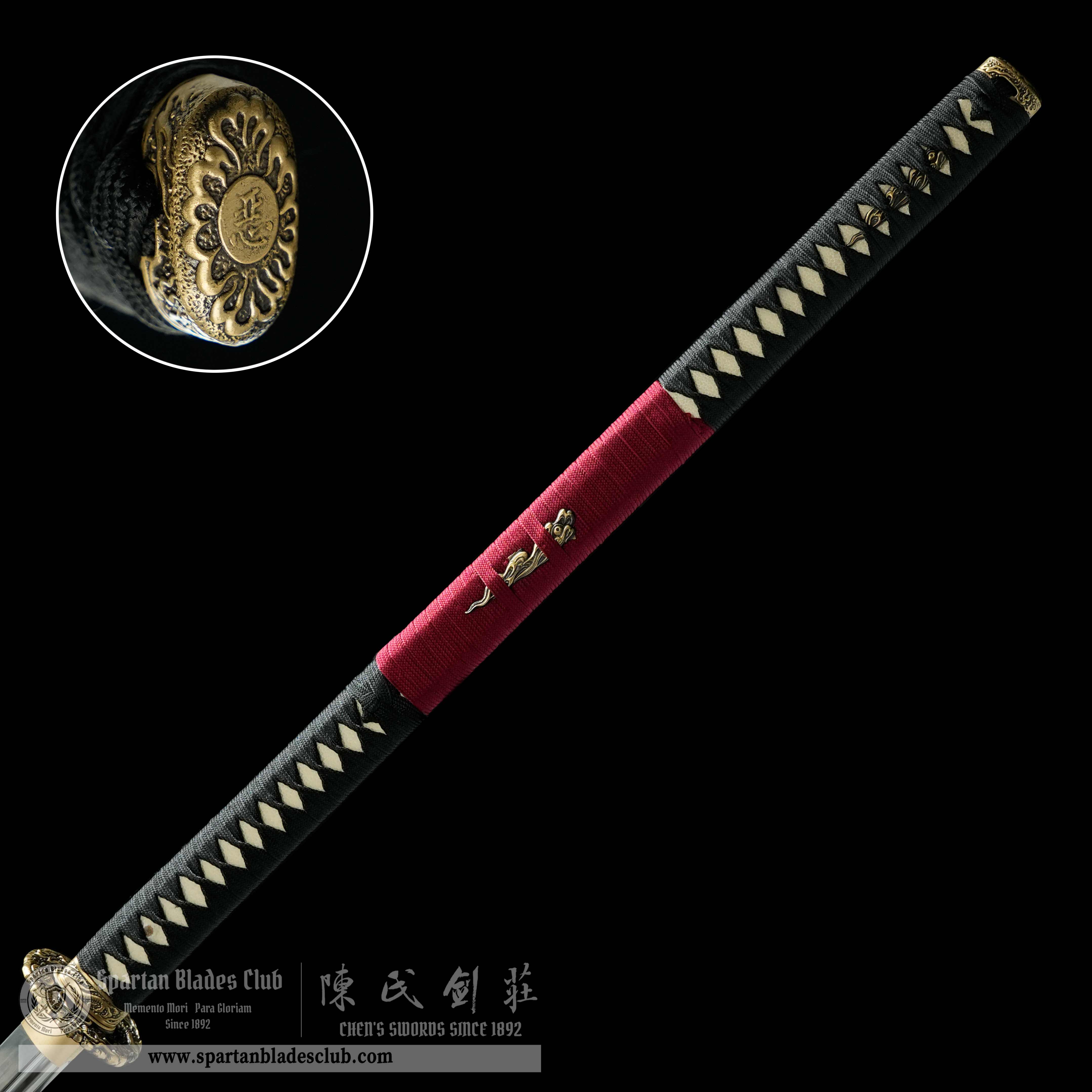 HY193 | Hell-Judgement | Nagamaki | T10 Steel | Clay-tempered | Real Hamon | Black&Red | Battle-Ready | Full-tang | Spartan Blades Club | CHEN'S SWORDS 1892 - Spartan Blades Club - 陳氏劍莊1892