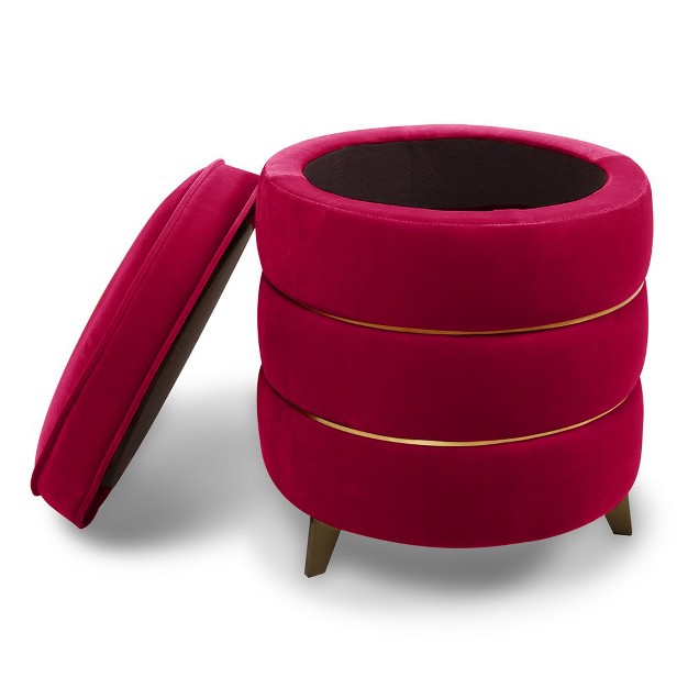 Jennifer Taylor Home Midas Round Accent Storage Ottoman