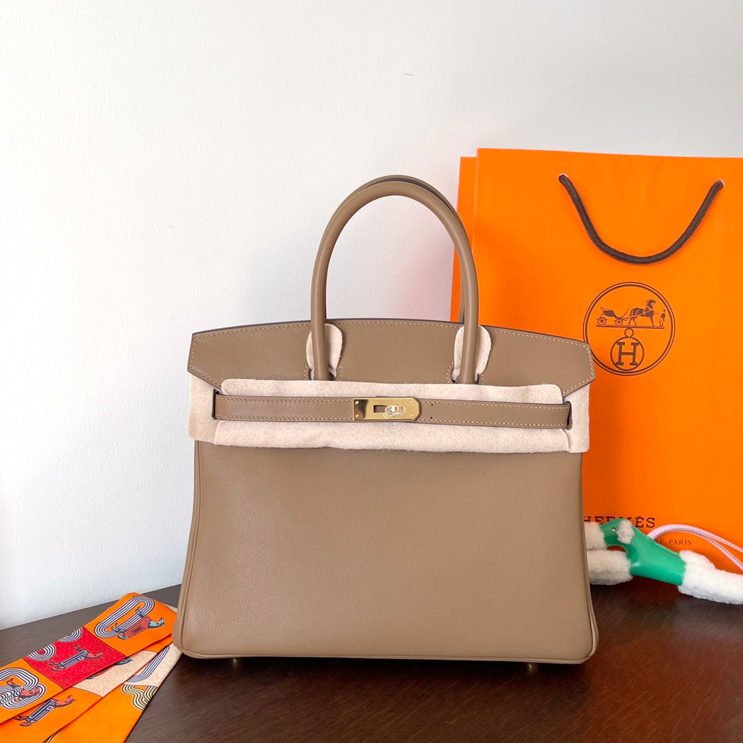 Hermes Birkin 30Cm Beige Swift Leather Gold Hardware