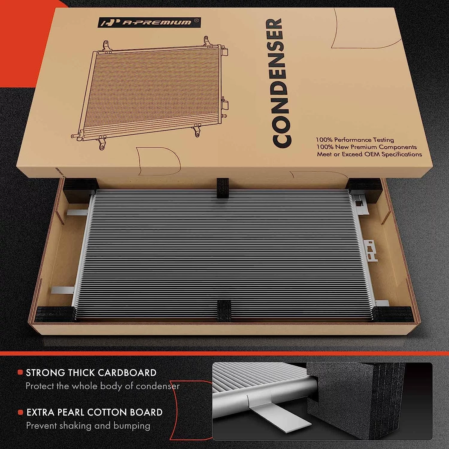 A-Premium Air Conditioning A/C Condenser Compatible with Porsche 911 2014-2016, Boxster 2013-2016, Cayman 2014-2016, Replace# 99157311102