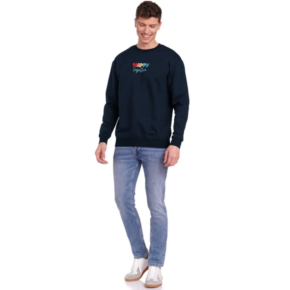 Famy Herren Sweatshirt mit Message-Print