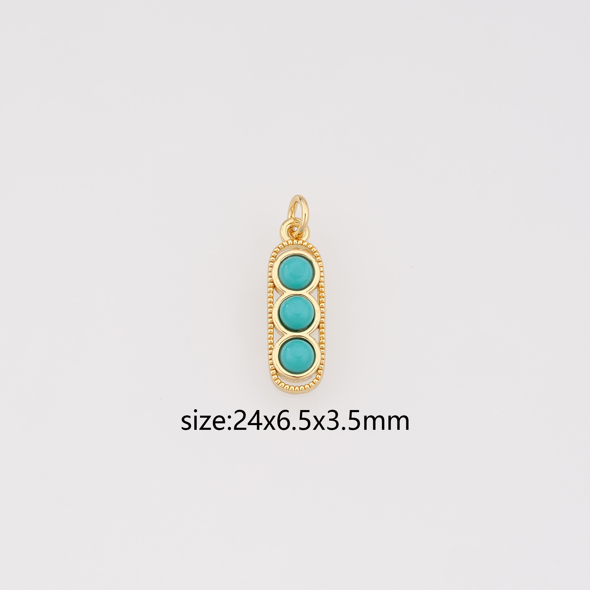 18K Gold Filled Oval Pendant,Natural Stone Oval Charm Earrings Necklace for DIY Jewelry Making Supply