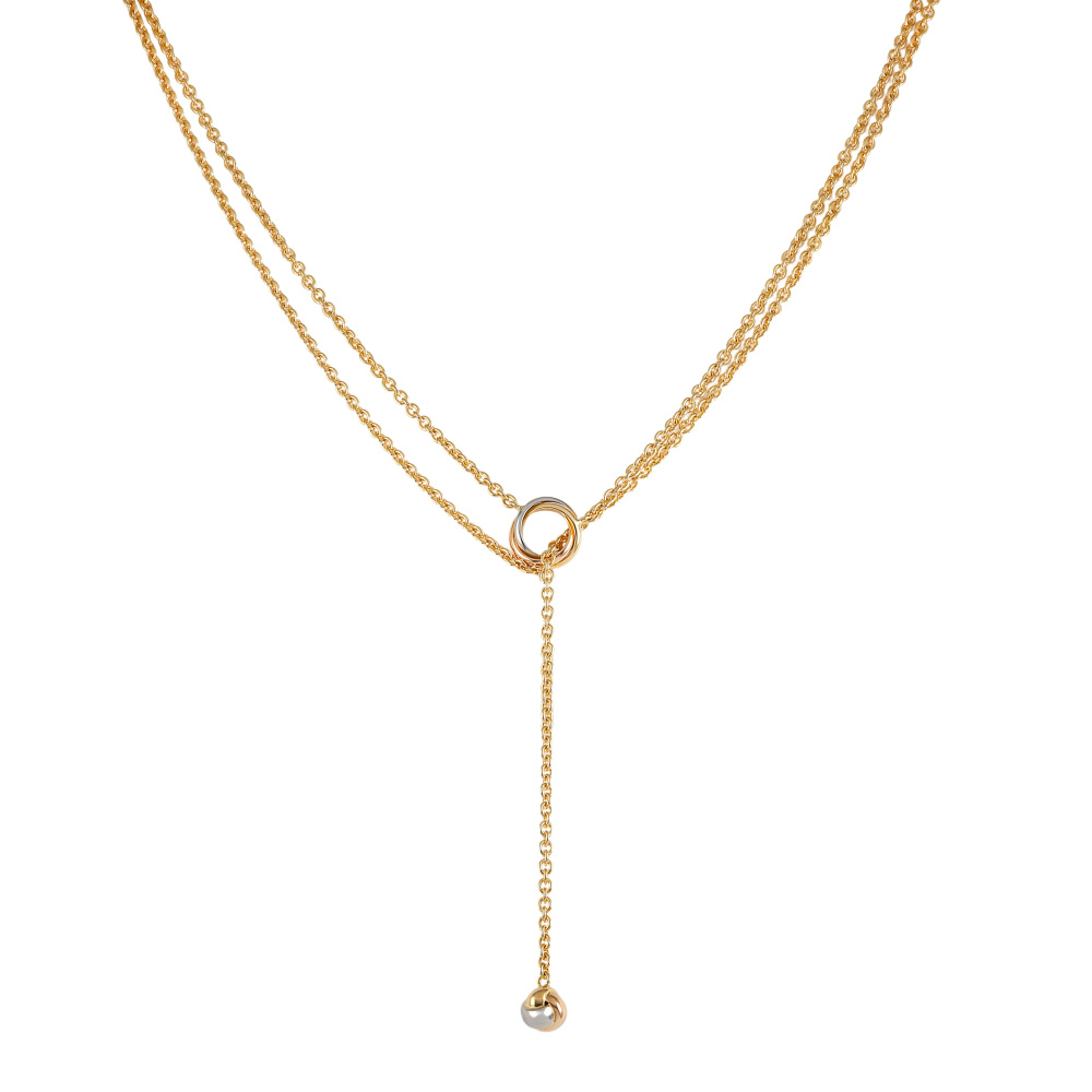 Cartier Trinity Bampille Necklace Tri-Gold B7008700