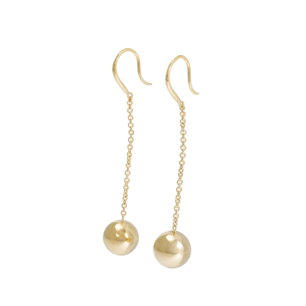 Tiffany & Co. Hardware Ball Earrings 18K Yellow Gold